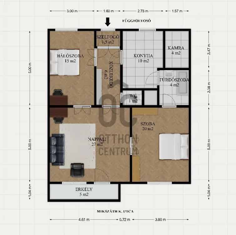 91m2-es Belvárosi Lakás Szegeden - 2 Szoba Erkéllyel