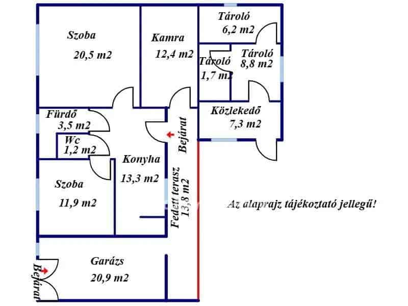 Baja - 85nm-es családi ház eladó - garázs - fedett terasz - azonnal költözhető