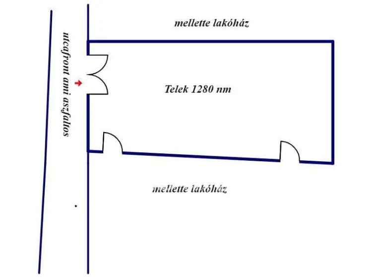 Dömsöd Belterületi Telek Eladó 1280 nm LF-2