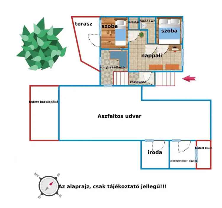 70 nm-es felujitott lakohaz elado vendeglatoipari egységgel es autokereskedéssel