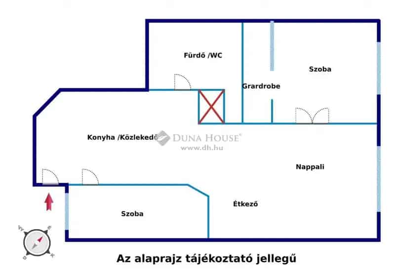 75 nm-es felújított lakás eladó XIII kerületben WestEnd közelében