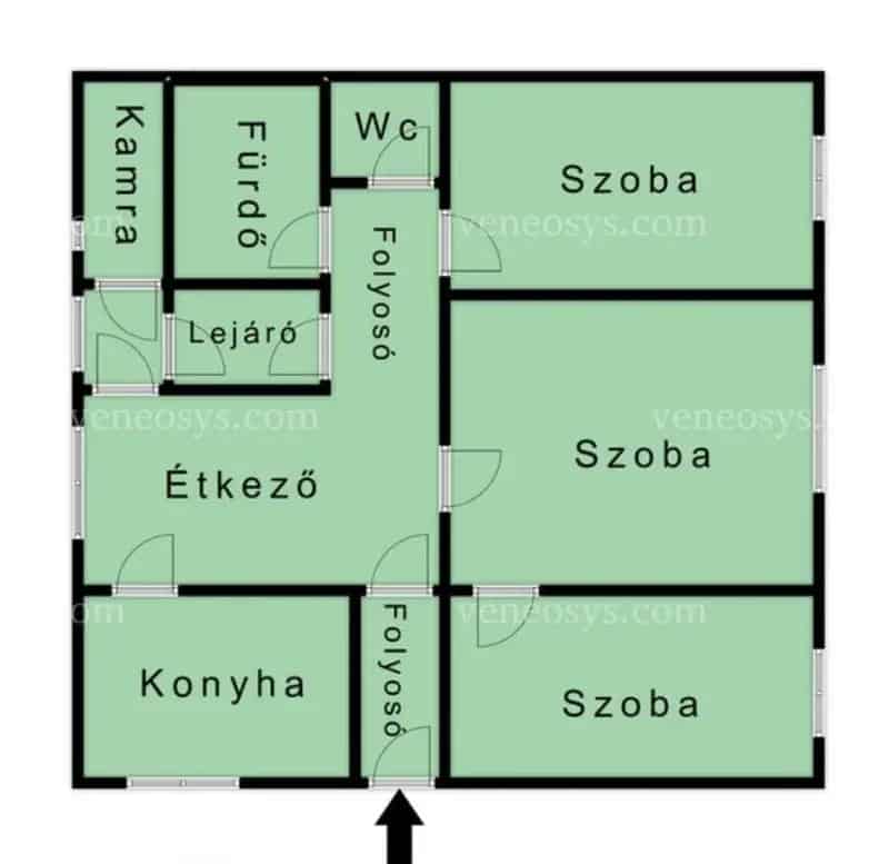 78 nm-es 3 szobás családi ház Felsődobsza csendes részén