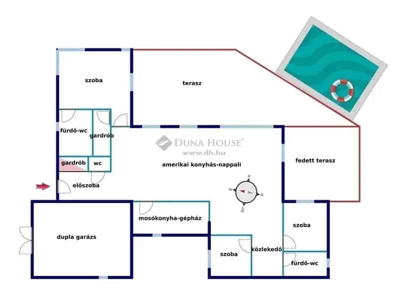 Nagykozár - 156 m2-es családi ház eladó - medence - garázs - hőszivattyú