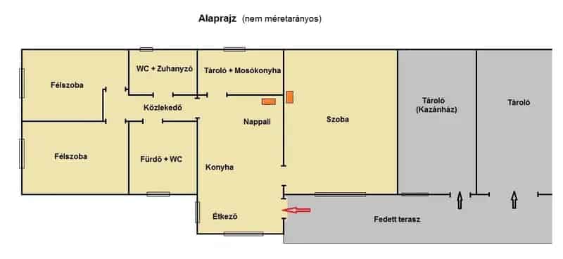 75 nm-es családi ház Kislődön nagy telekkel eladó