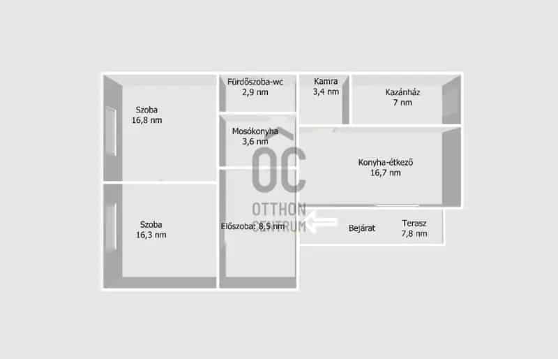 Tura családi ház eladó 2 hálószoba 69nm 1114nm telekkel