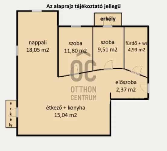Üllői eladó lakás 52 m2 2 szoba nappali erkély riasztó