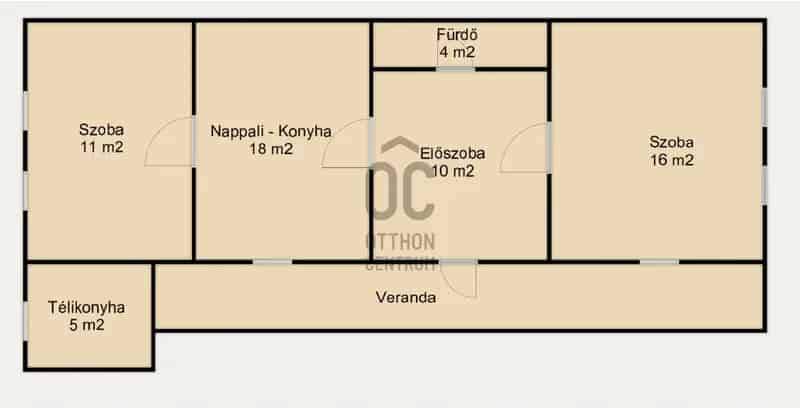 Tápióság családi ház eladó - 70 nm, 3 szoba, garázs, kert