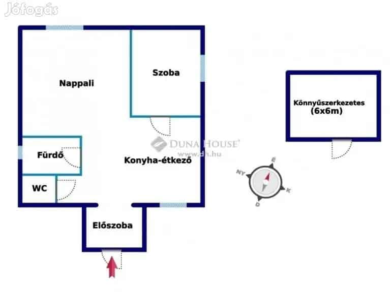 Eladó házrész Kecskemét mellett nagy telekkel