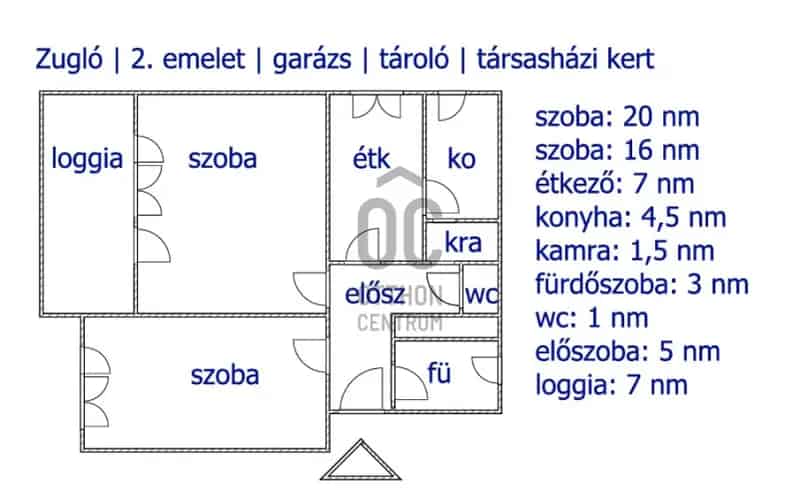Zuglói 2 szobás lakás garázzsal eladó