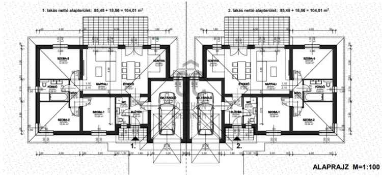 Hajdúsámsoni új építésű ikerház eladó - 85 nm + garázs