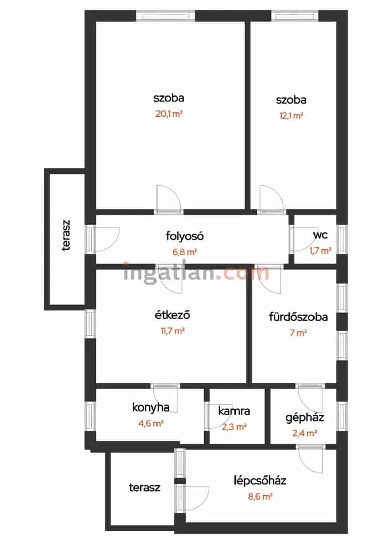 160 m2-es két szintes családi ház Békéscsabán eladó