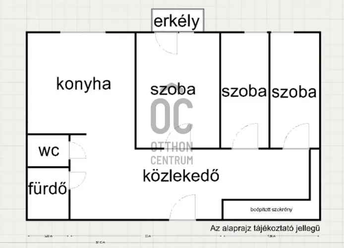 Debrecen Tócóvölgy 57m2-es 1 2 félszobás lakás eladó