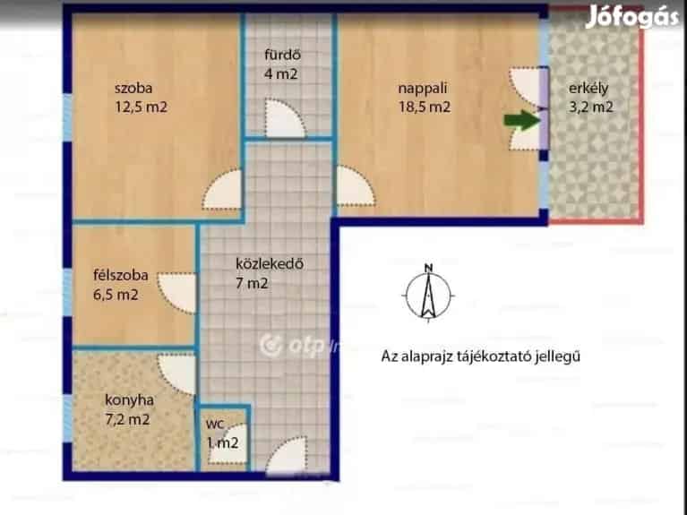 Siófoki eladó 60 nm-es lakás - 4 emelet - erkély - párnak és családnak