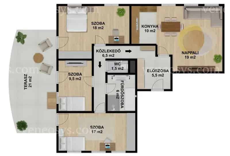 Szekszárd 93 m2 4 szobás felújított földszinti lakás eladó