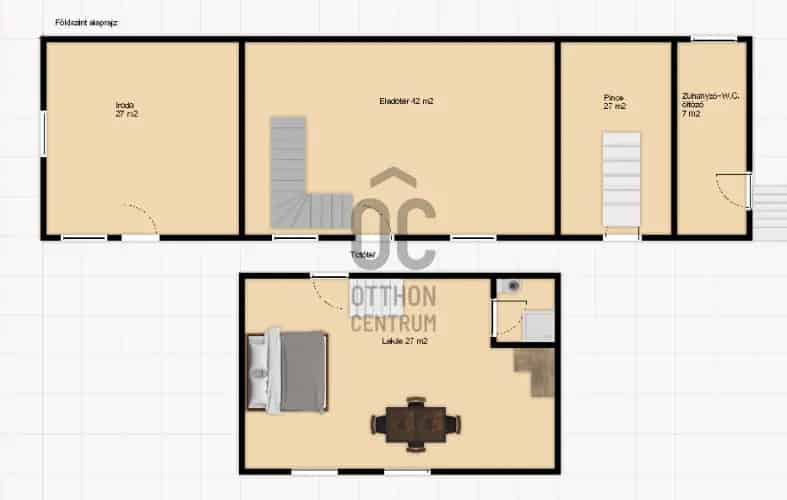 Örkény eladó kereskedelmi ingatlan 140m2 4225m2 telekkel