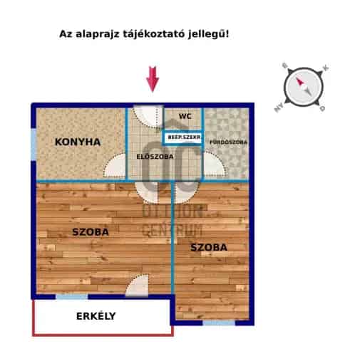 Budapest XII kerületi eladó földszinti lakás 53 nm 2 szoba erkély