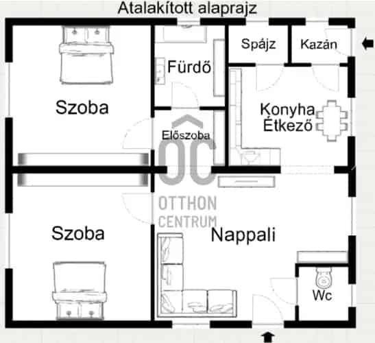 Ebesi családi ház eladó 70m2 2 szoba