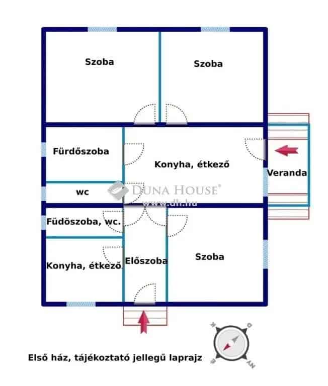Két ház Hajdúszoboszlón, fürdő közelében 1202 nm-es telken