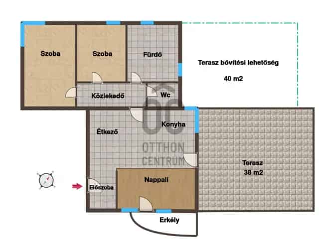 Szombathelyi eladó lakás - 71m2 - Penthouse - 3 szoba - Terasz