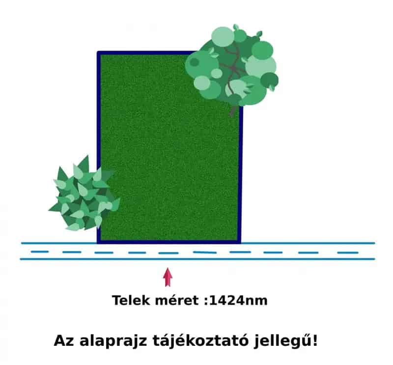 1424 nm-es építési telek Szentkirályszabadján