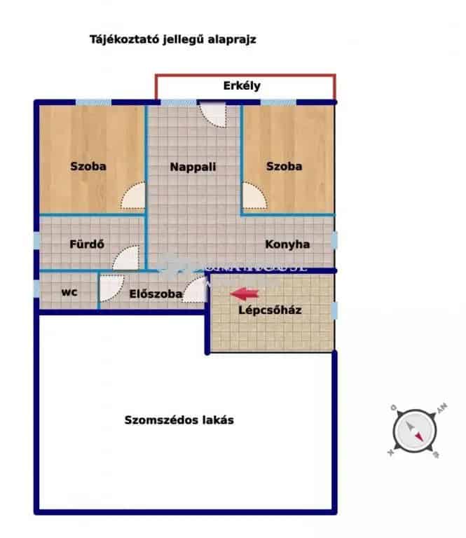 52nm-es 2 szobás lakás Albertirsa belvárosában