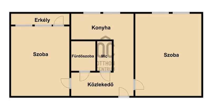 52 nm-es 2 szobás erkélyes lakás Tóvároson