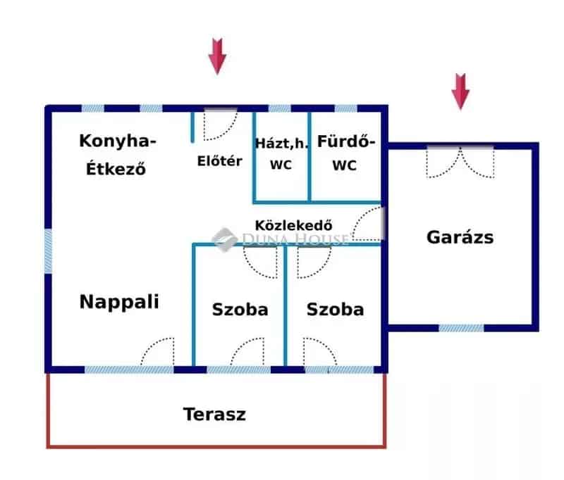 Zsámbék új építésű ikerházak - Nappali + 3 szoba, garázs, telek