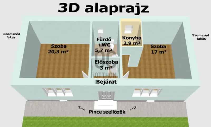 Egri 2 szobás lakás eladó belváros közelében