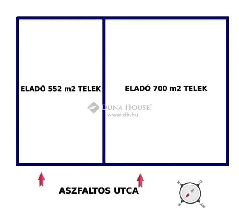 Monor központi 700 m2-es építési telek eladó vasútállomás közelében
