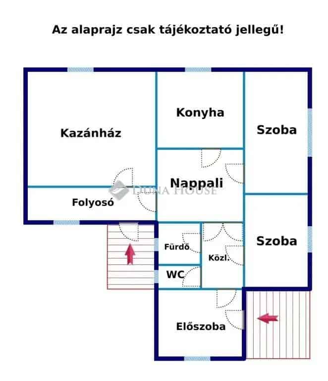 Ócsa központi 2 szobás nappalis téglaház 899 nm-es telken