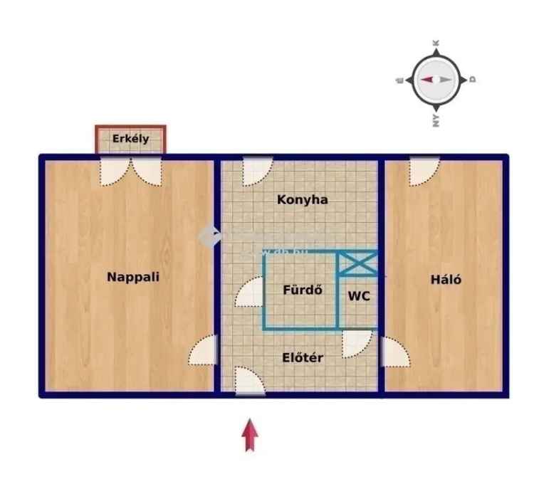 Eladó lakás Pécs-Kertvárosban 2 szobával és 46 m2-es területtel