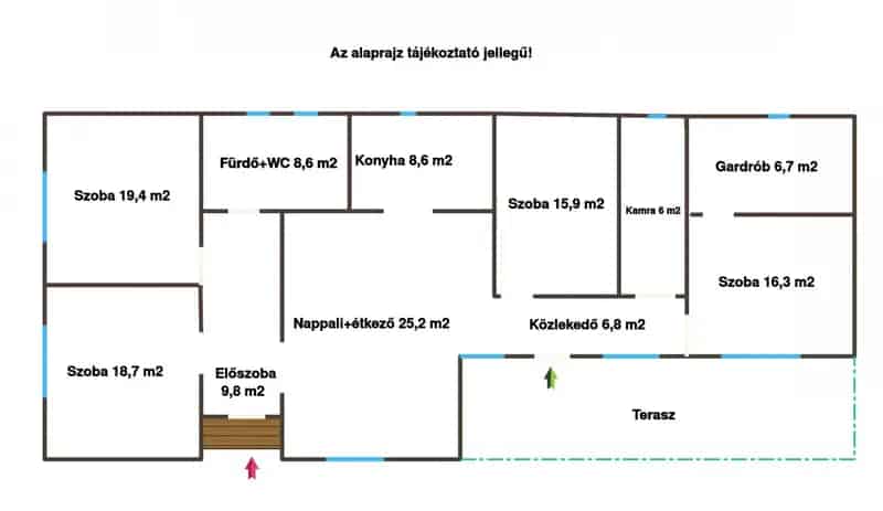 140 nm-es Tégla Ház Kurdon - 4 Szoba - 2 Bejárat - Parkosított Telek