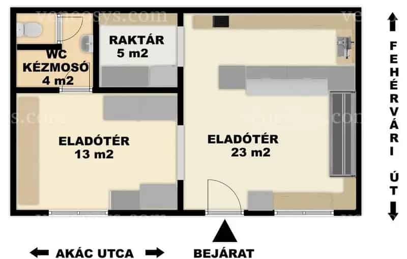 Paksi ABC üzlethelyiség eladó komplett felszereléssel