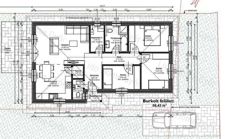 Új építésű családi ház Sokorópátkán - 92 m2 - 1758 m2 telek