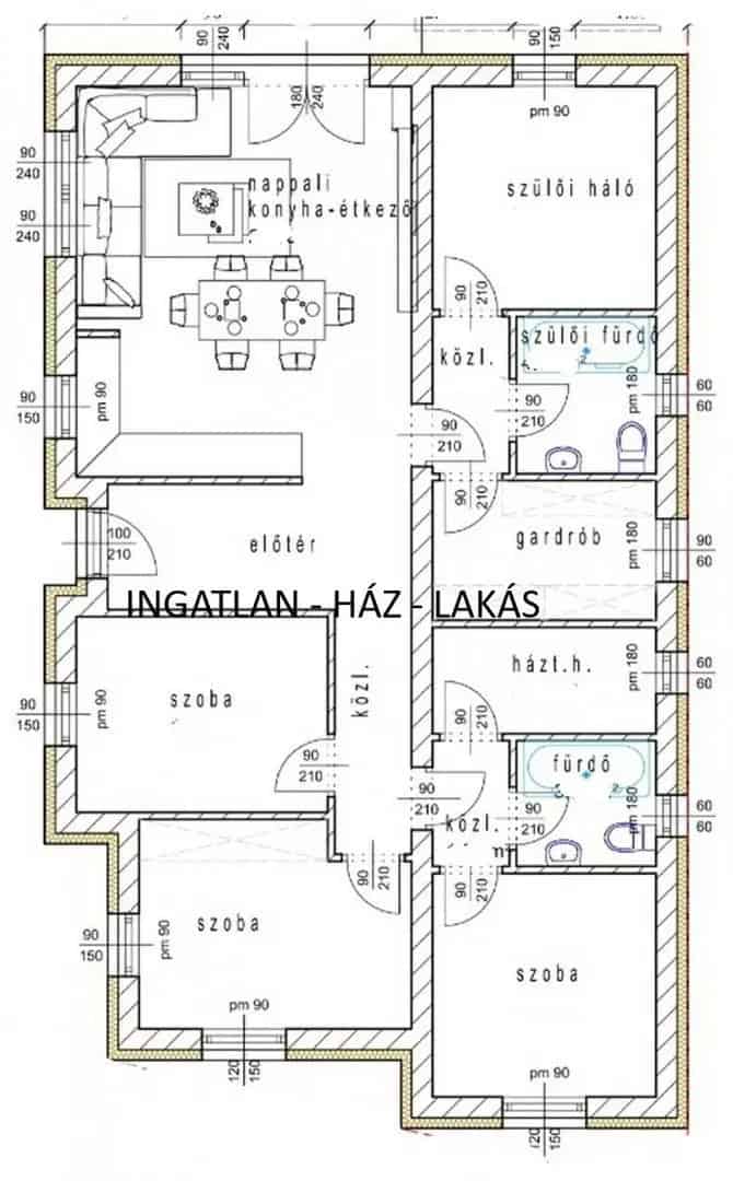 Új építésű családi ház Veresegyházon - Nappali + 4 szoba